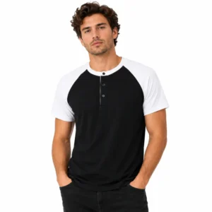 Men casual comfort raglan tee shirt